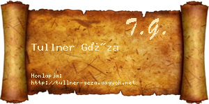 Tullner Géza névjegykártya